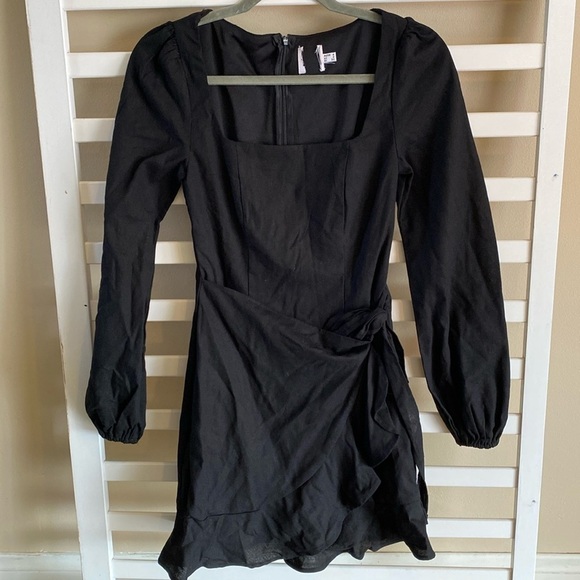 NWOT Princess Polly The VILLA Mini Black Dress Long Sleeve - Picture 5 of 14